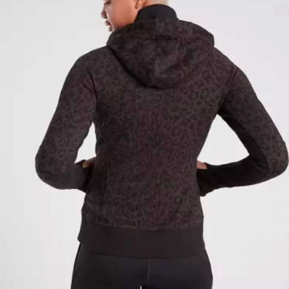 Athleta black/gray cheetah print hoodie * like NEW* - Picture 2 of 4